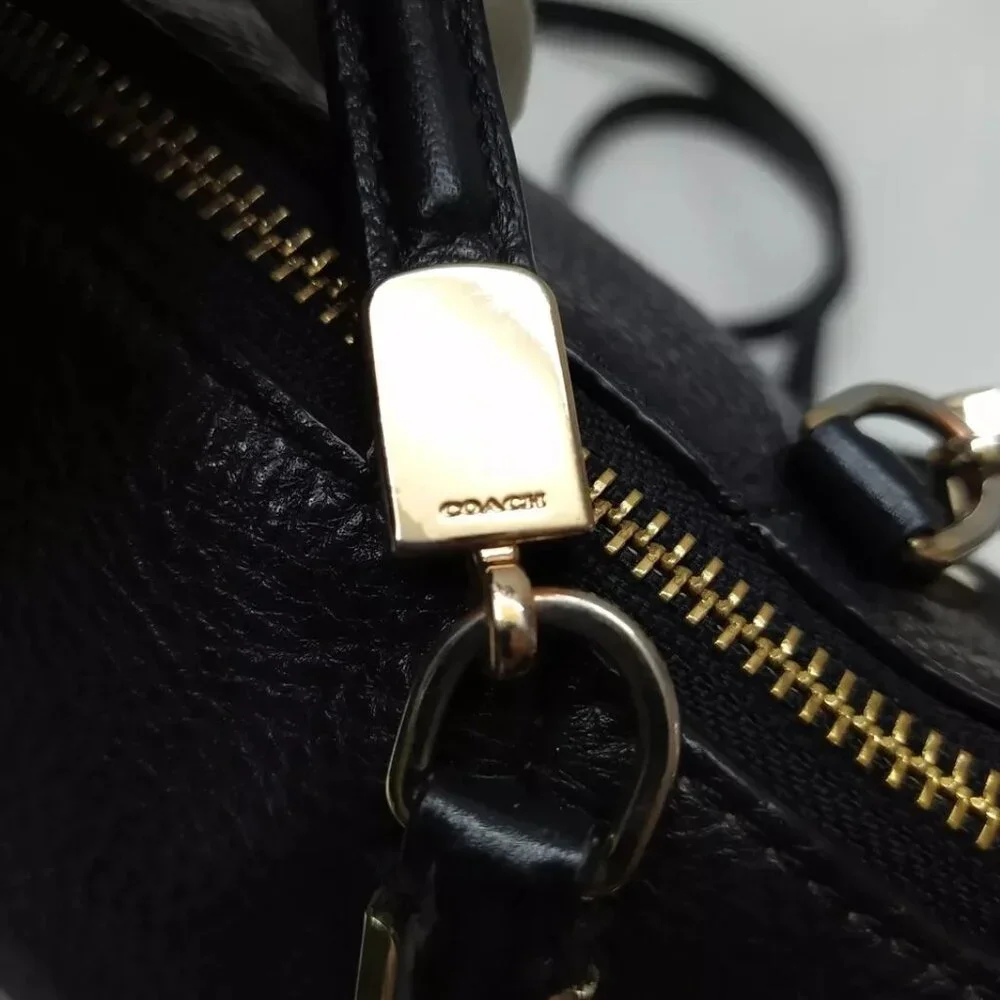 Coach Black Pebbled Leather Crossbody Tote